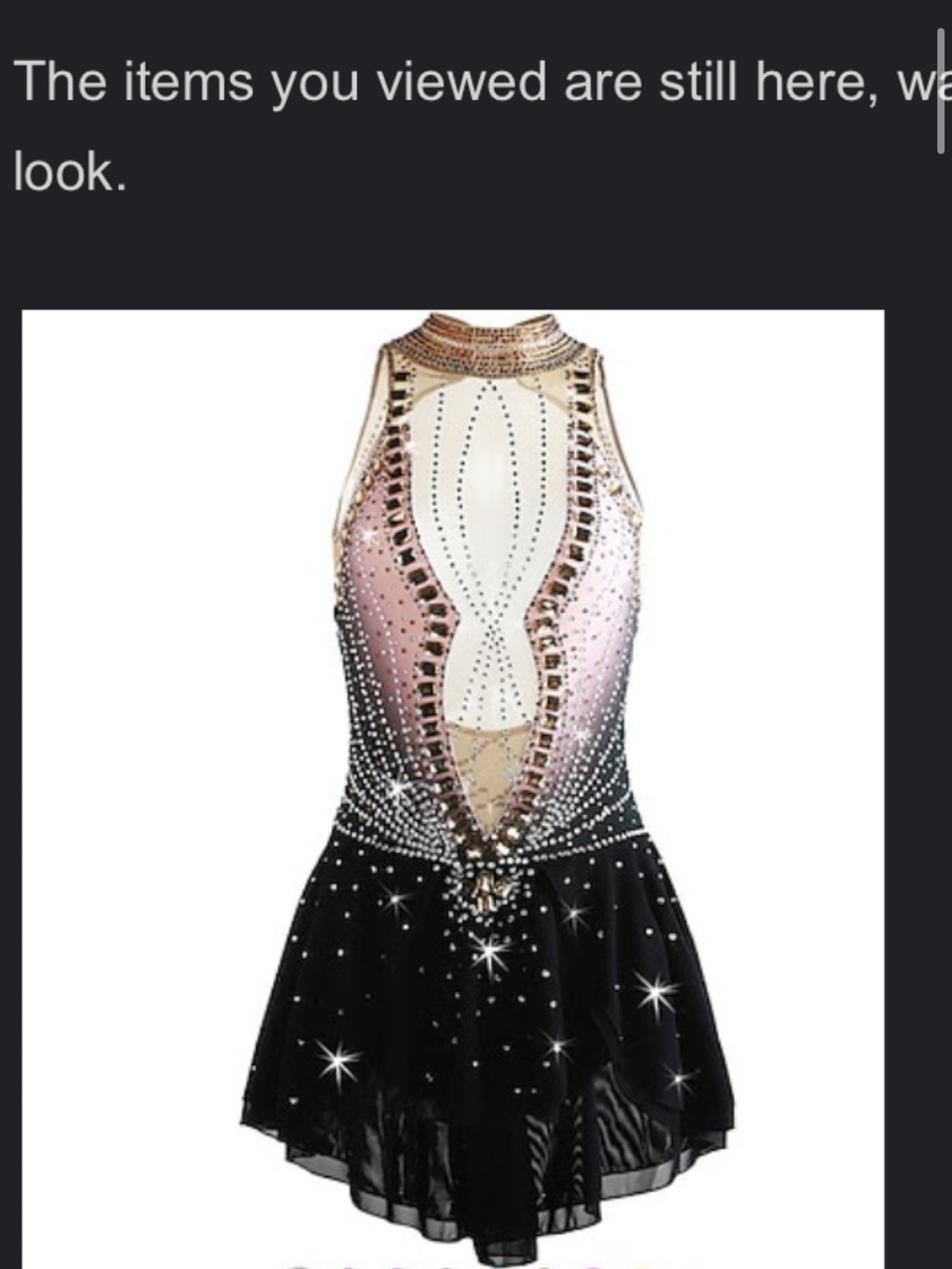 Embellished Black & Blush Illusion Figure Skating dress